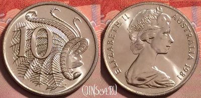 Австралия 10 центов 1981 года, KM# 65, UNC, 130j-107