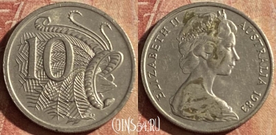 Австралия 10 центов 1983 года, KM# 65, 158p-024