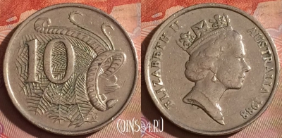Австралия 10 центов 1988 года, KM# 81, 336-140