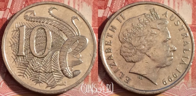 Австралия 10 центов 1999 года, KM# 402, 260-007