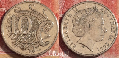 Австралия 10 центов 2001 года, KM# 402, 257-035