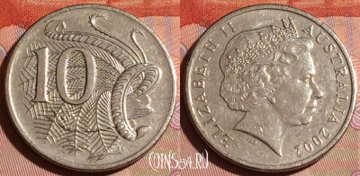 Австралия 10 центов 2002 года, KM# 402, 155c-066