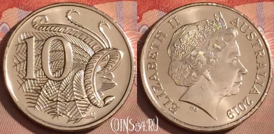 Австралия 10 центов 2019 года, KM# 402, UNC, 095l-110