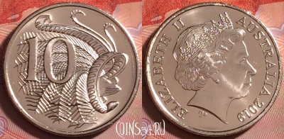 Австралия 10 центов 2019 года, KM# 402, UNC, 304j-112