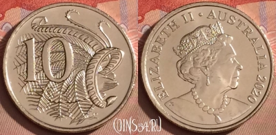 Австралия 10 центов 2020 года, UNC, 095l-108