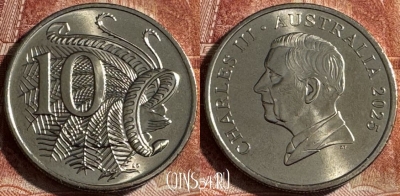 Австралия 10 центов 2025 года, UNC, s510s-125