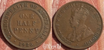 Австралия 1/2 пенни 1926 года, KM# 22, 452o-059 ♛