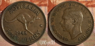 Австралия 1/2 пенни 1948 года, KM# 41, s065t-139