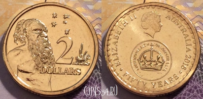 Австралия 2 доллара 2016 года, KM# 406, UNC, 236-115