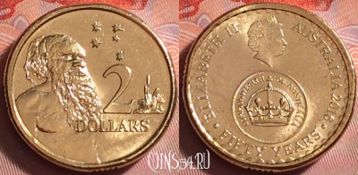 Австралия 2 долларов 2016 года, UNC, 302j-014