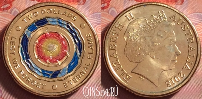 Австралия 2 долларов 2018 г., Вечный огонь, UNC, 301j-012