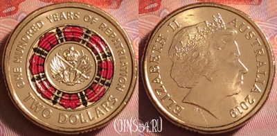 Австралия 2 долларов 2019, 100 лет репатриации, UNC