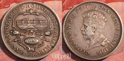Австралия 2 шиллинга (флорин) 1927 года, Ag, KM# 31