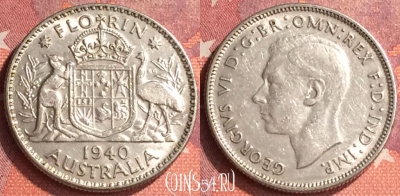 Австралия 2 шиллинга (флорин) 1940 года Ag, 291o-102
