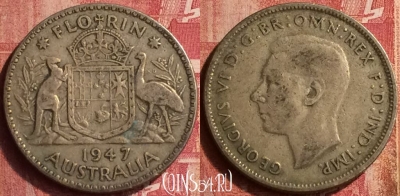 Австралия 2 шиллинга (флорин) 1947 года Ag, 405-117
