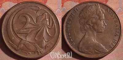 Австралия 2 цента 1966 года, KM# 63, 052i-199