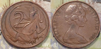 Австралия 2 цента 1966 года, KM# 63, 117-130