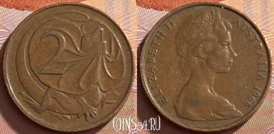 Австралия 2 цента 1966 года, KM# 63, 211p-048