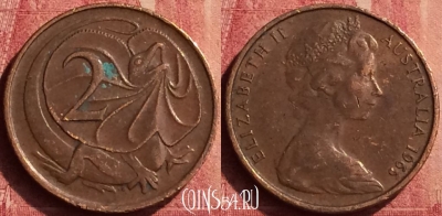 Австралия 2 цента 1966 года, KM# 63, 442-025