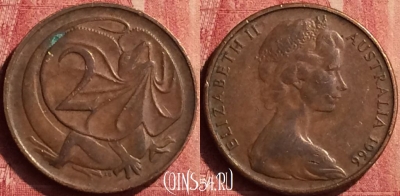 Австралия 2 цента 1966 года, KM# 63, 442-032