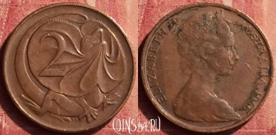 Австралия 2 цента 1966 года, KM# 63, 442-035