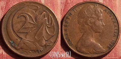 Австралия 2 цента 1966 года, KM# 63, 442-036