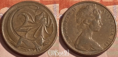 Австралия 2 цента 1966 года, KM# 63, 480р-022 ♛