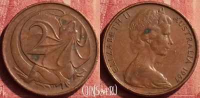 Австралия 2 цента 1967 года, KM# 63, 442-030