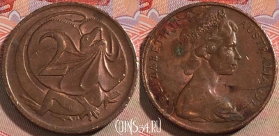 Австралия 2 цента 1971 года, KM# 63, 130b-002