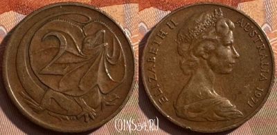 Австралия 2 цента 1971 года, KM# 63, s391s-021 ♛