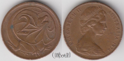 Австралия 2 цента 1974 года, KM# 63, 125-115