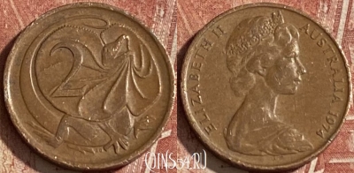 Австралия 2 цента 1974 года, KM# 63, 146r-105