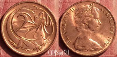 Австралия 2 цента 1976 года, KM# 63, 442-022