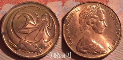 Австралия 2 цента 1978 года, KM# 63, 051i-119