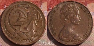 Австралия 2 цента 1980 года, KM# 63, 146b-013