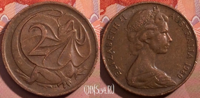 Австралия 2 цента 1980 года, КМ# 63, a074-008