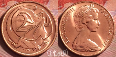 Австралия 2 цента 1981 года, UNC, 304j-006