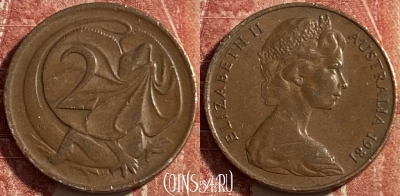 Австралия 2 цента 1981 года, KM# 63, 476р-053