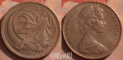 Австралия 2 цента 1983 года, KM# 63, 369k-065