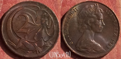 Австралия 2 цента 1983 года, KM# 63, 402-058