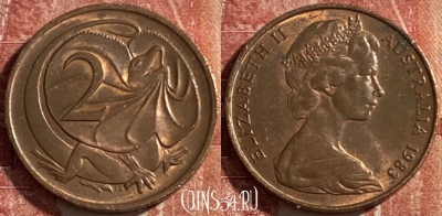 Австралия 2 цента 1983 года, KM# 63, 476р-062 ♛