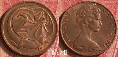 Австралия 2 цента 1984 года, KM# 63, 334n-064