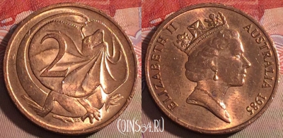 Австралия 2 цента 1985 года, редкая, KM# 79, 215a-117
