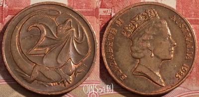 Австралия 2 цента 1985 года, KM# 79, 220-111