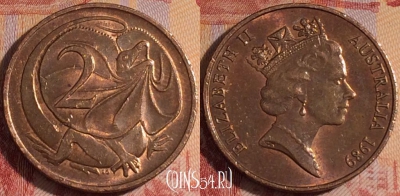 Австралия 2 цента 1989 года, KM# 79, 155a-144