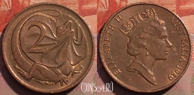 Австралия 2 цента 1989 года, KM# 79, 247a-082