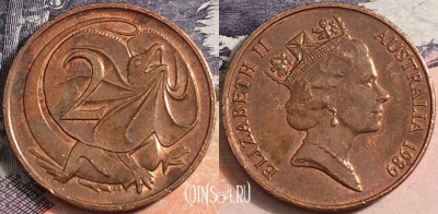 Австралия 2 цента 1989 года, KM# 79, a085-051