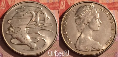 Австралия 20 центов 1966 года, KM# 66, UNC, 098l-025 ♛