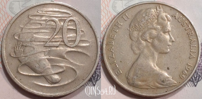 Австралия 20 центов 1969 года, KM# 66, 130-133