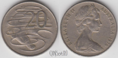 Австралия 20 центов 1970 года, KM# 66, 130-144